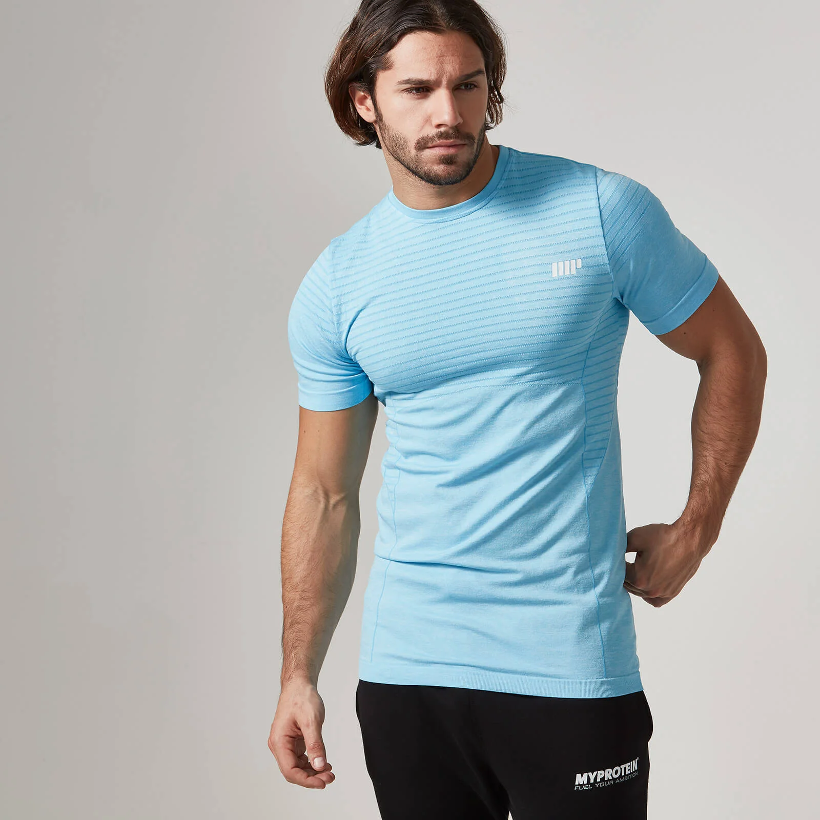 Seamless Short-Sleeve T-Shirt - S - Light Blue Image 1