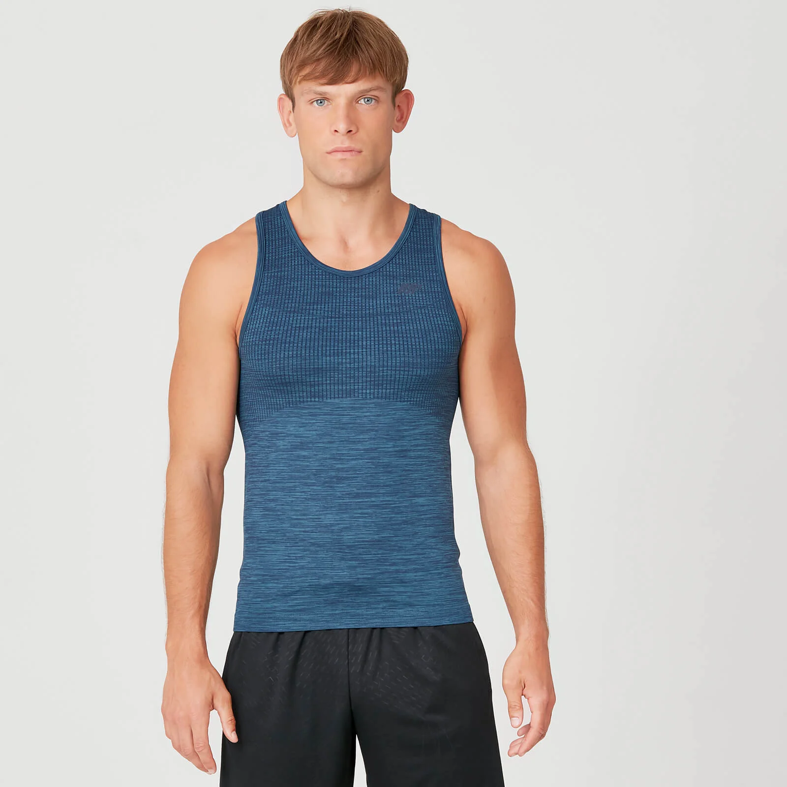 MP Men's Seamless Tank Top - Petrol Blue - XS Image 1