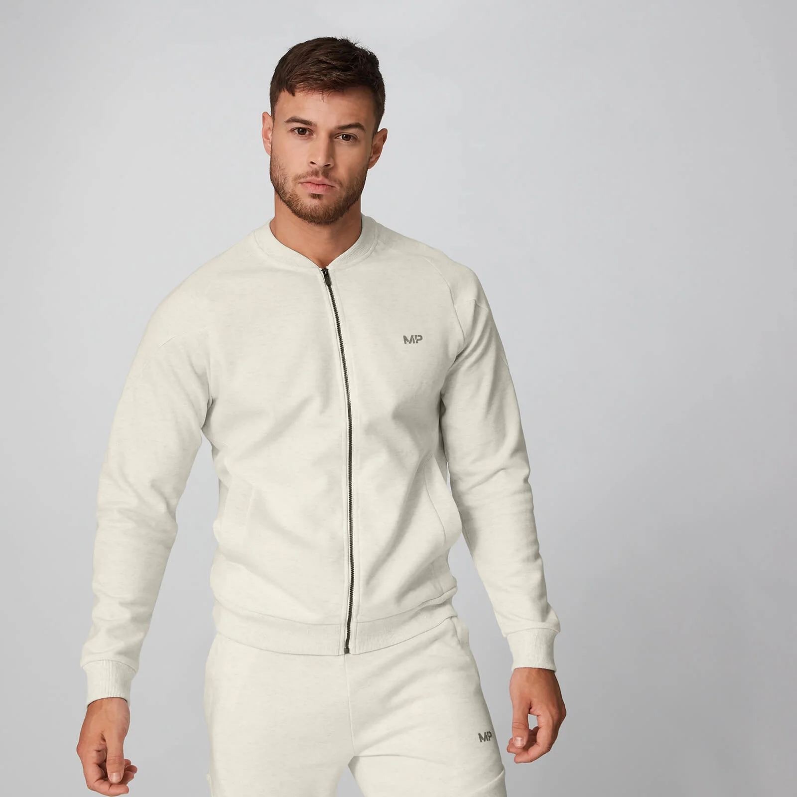 MP Men's City Bomber - Chalk Marl - XS Image 1