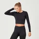 MP Women's Shape Seamless Ultra Long Sleeve Crop Top - Black