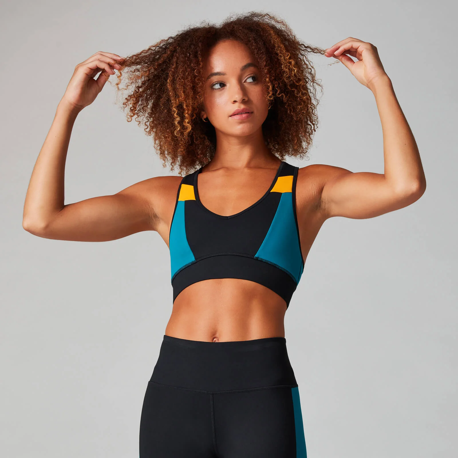 MP Women's Power Colour Block Bra - Black/Danger - XS Image 1