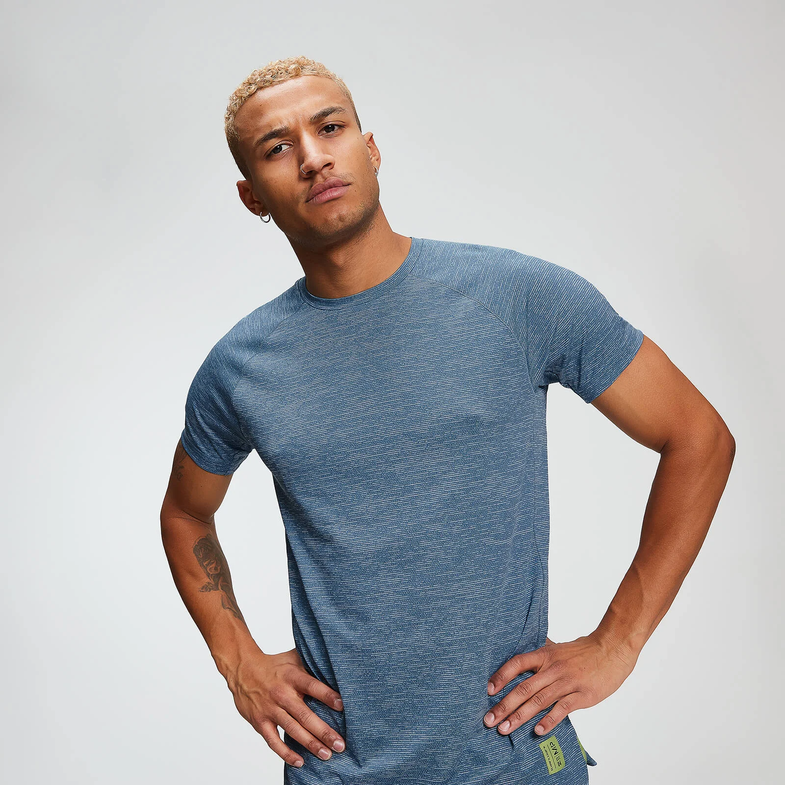 MP Men's Training T-Shirt - Washed Blue Marl - XS Image 1