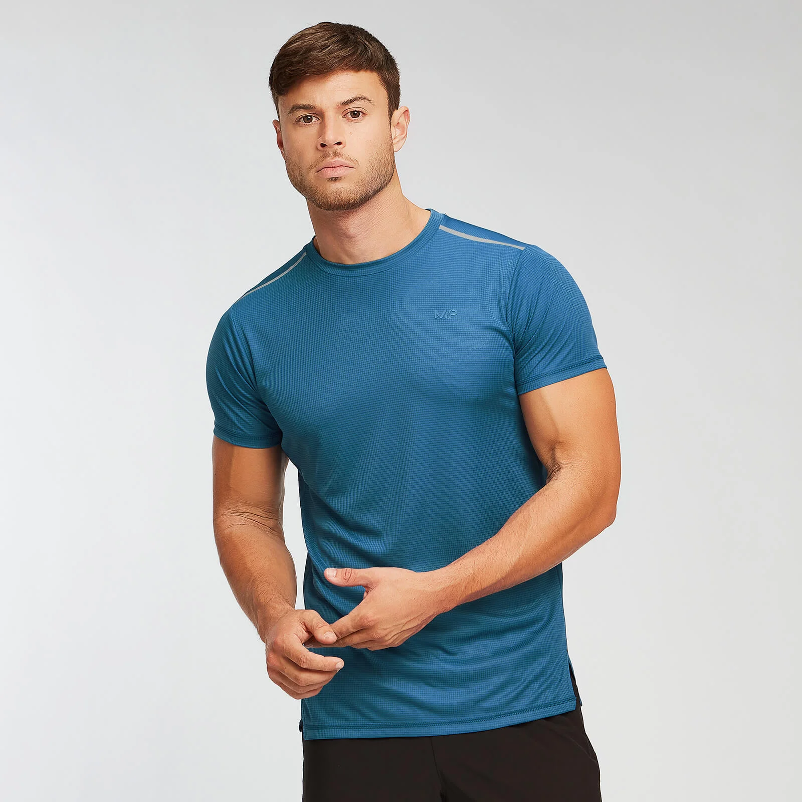 MP Men's Training Grid T-Shirt - Pilot Blue - XS Image 1