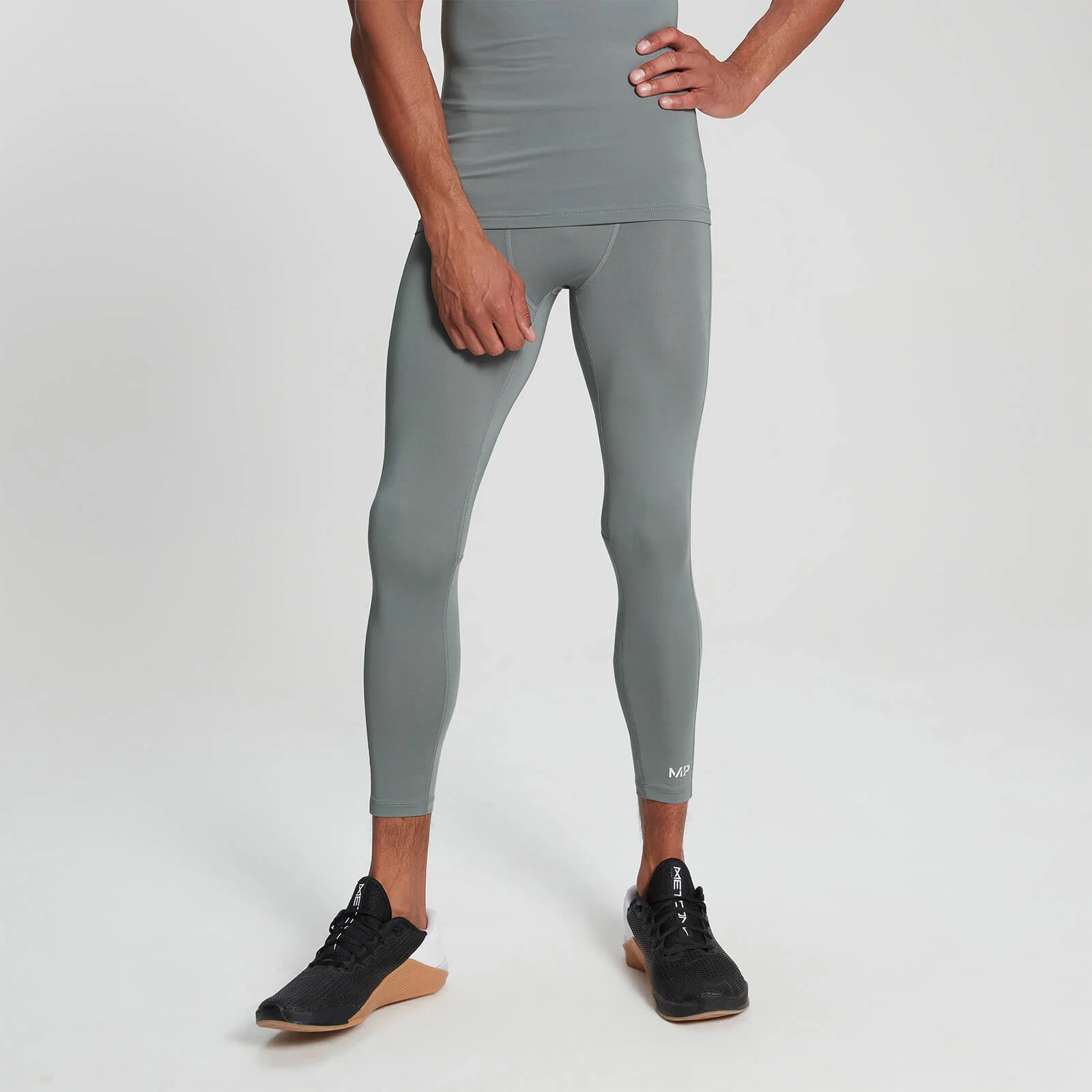 MP Men's Training 3/4 Baselayer Leggings - Storm - XXS Image 1