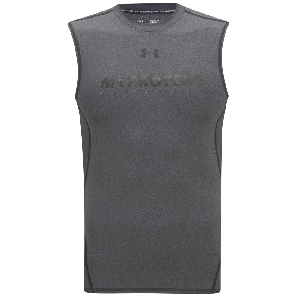 Under Armour Men's HeatGear Sleeveless Compression Shirt - Carbon Heather Image 1
