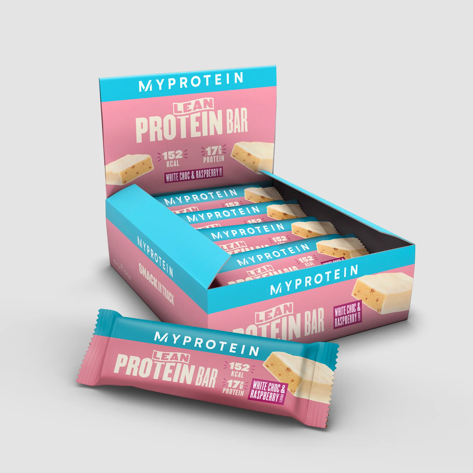 Lean Protein Bar - 12 x 45g - White Chocolate and Raspberry Image 1