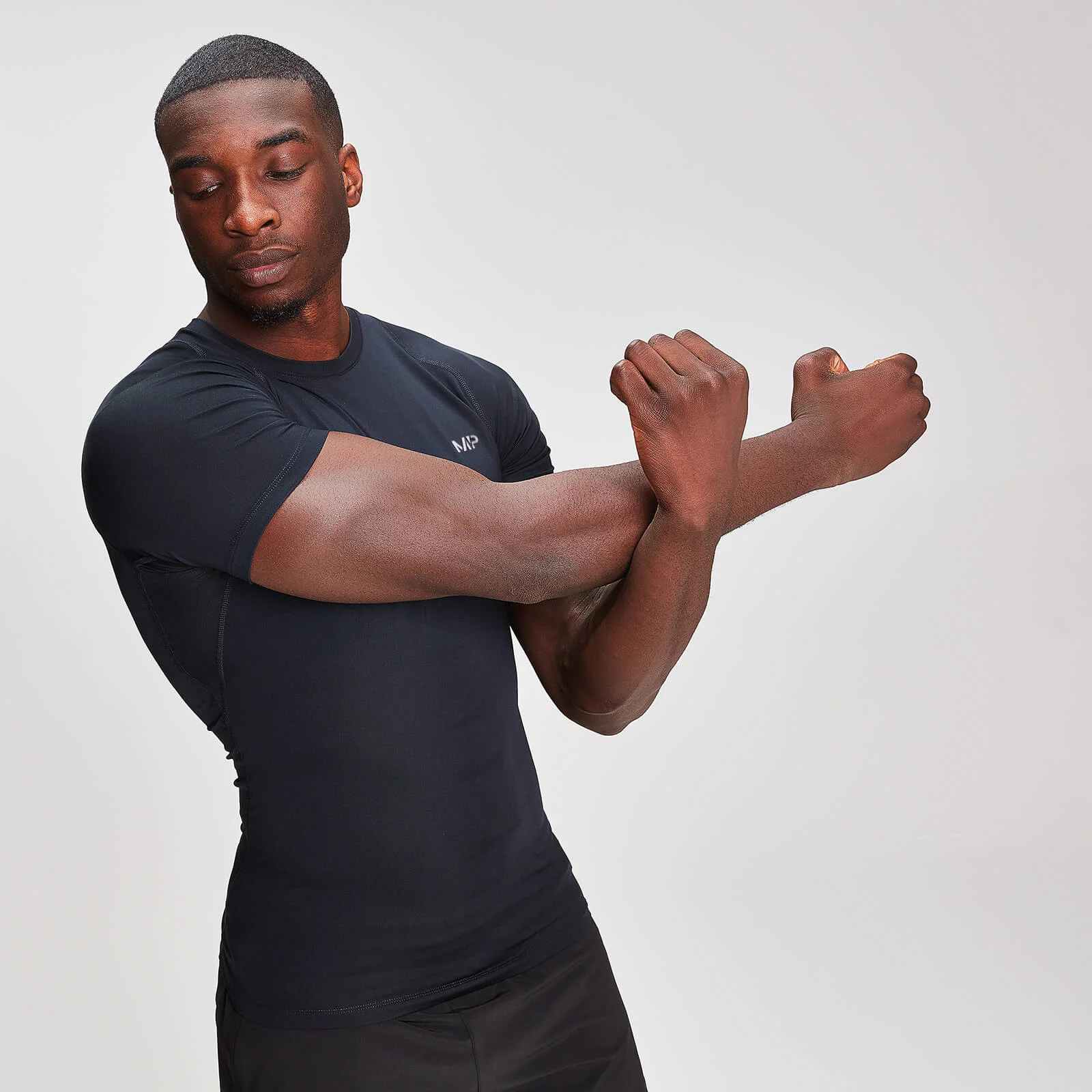 MP Men's Training Short Sleeve Baselayer - Black - XS Image 1