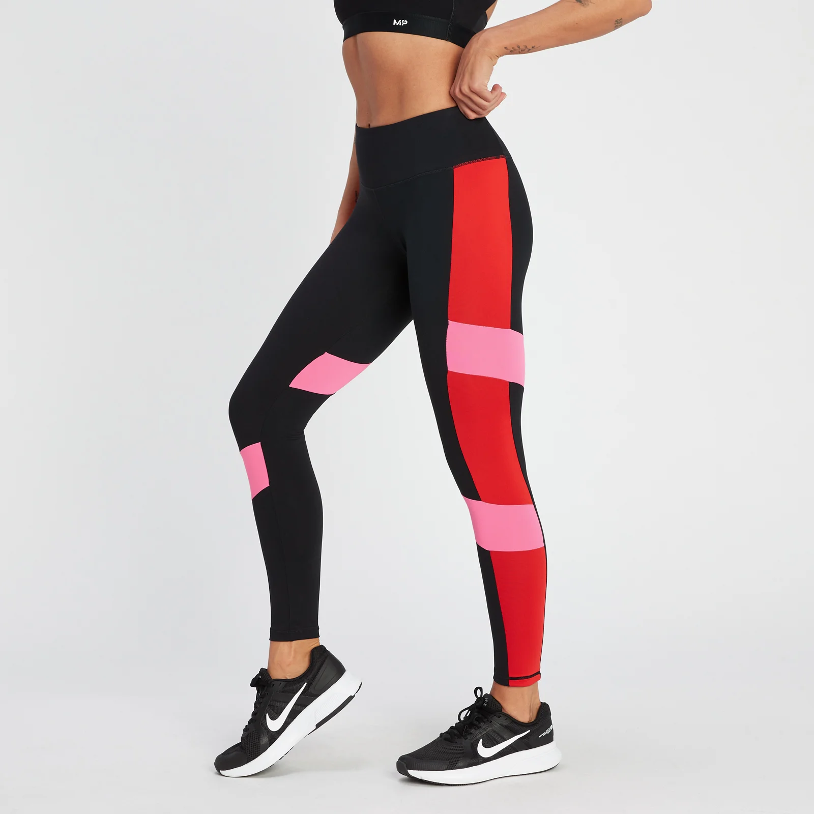 MP Women's Power Colour Block Leggings - Black/Danger - XS Image 1