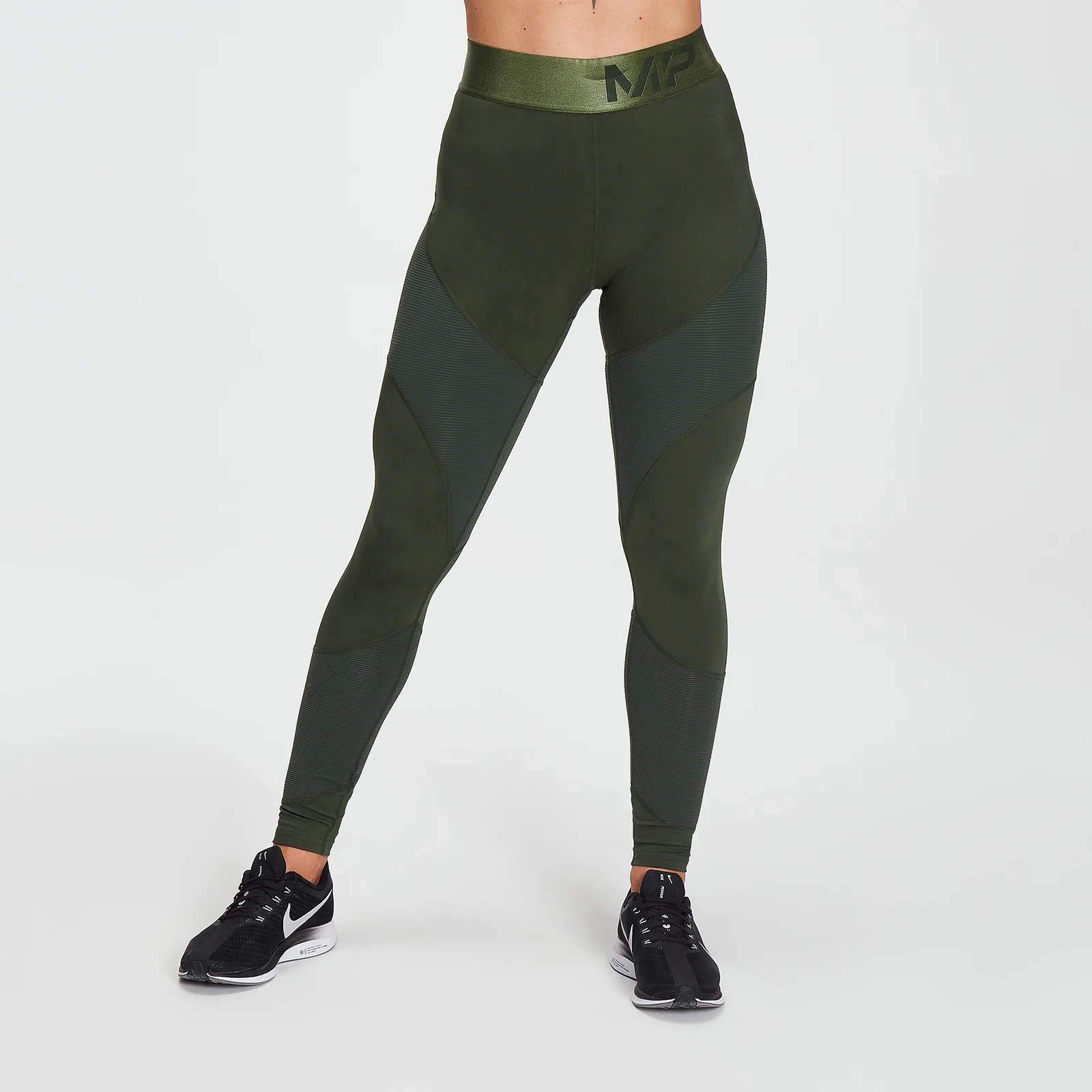 MP Women's Textured Leggings- Dark Green - XXS Image 1