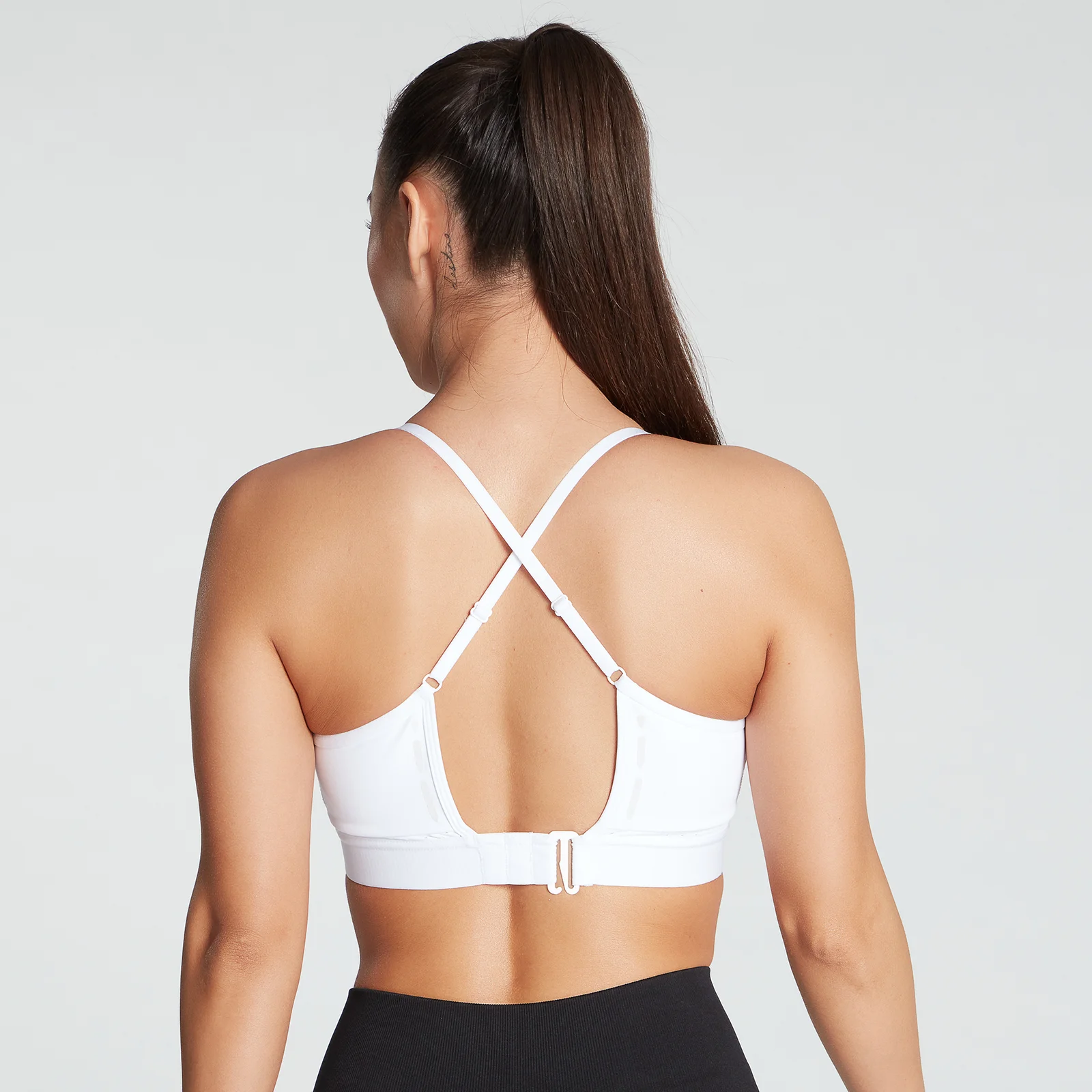 MP Women's Power Ultra Strappy Sports Bra- White - XXS Image 1