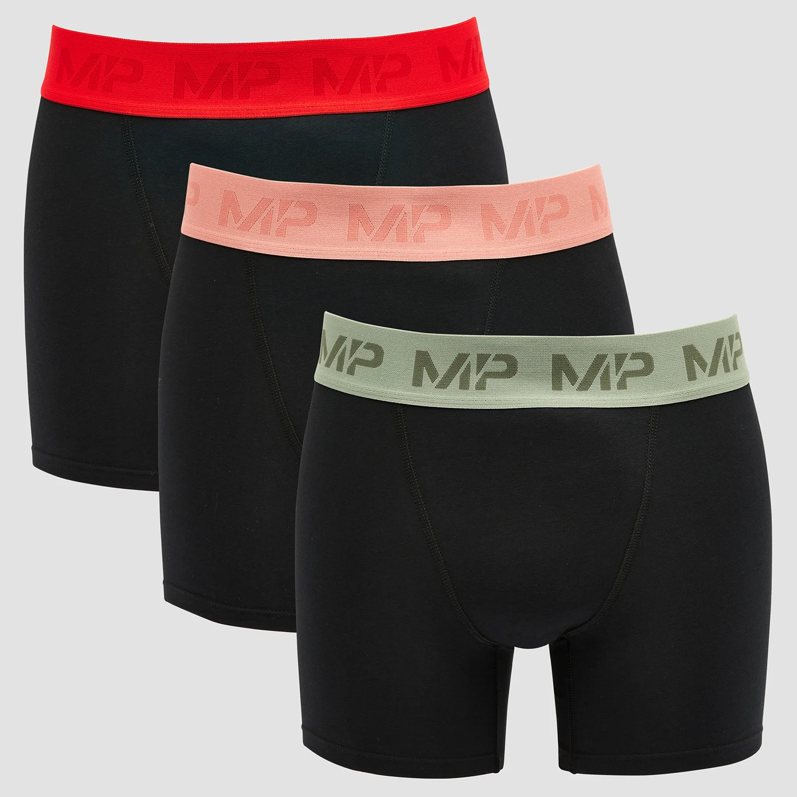 MP Men's Coloured Waistband Boxers (3 Pack) Black - XXS Image 1