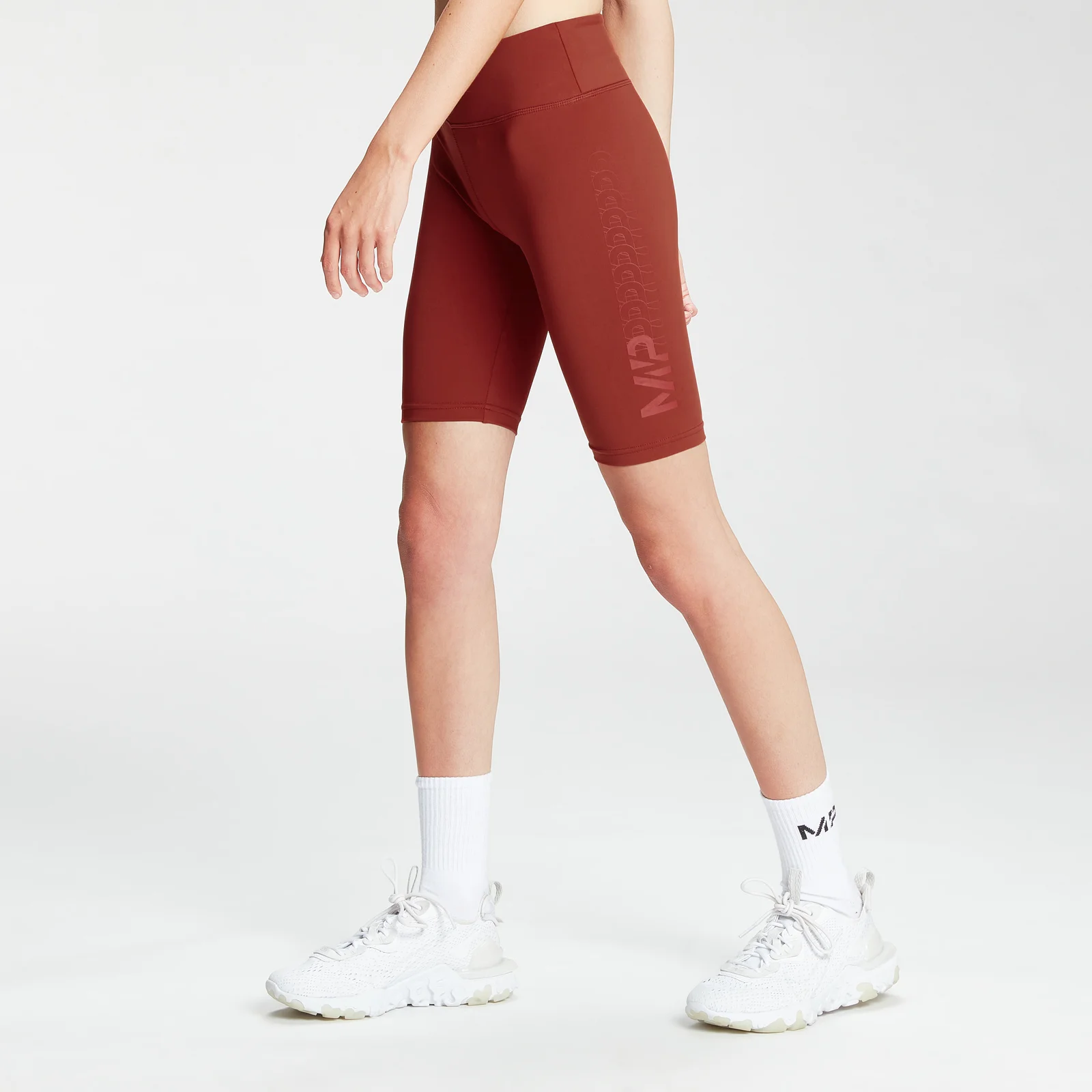 MP Women's Fade Graphic Training Cycling Shorts - Burnt Red - XXS Image 1
