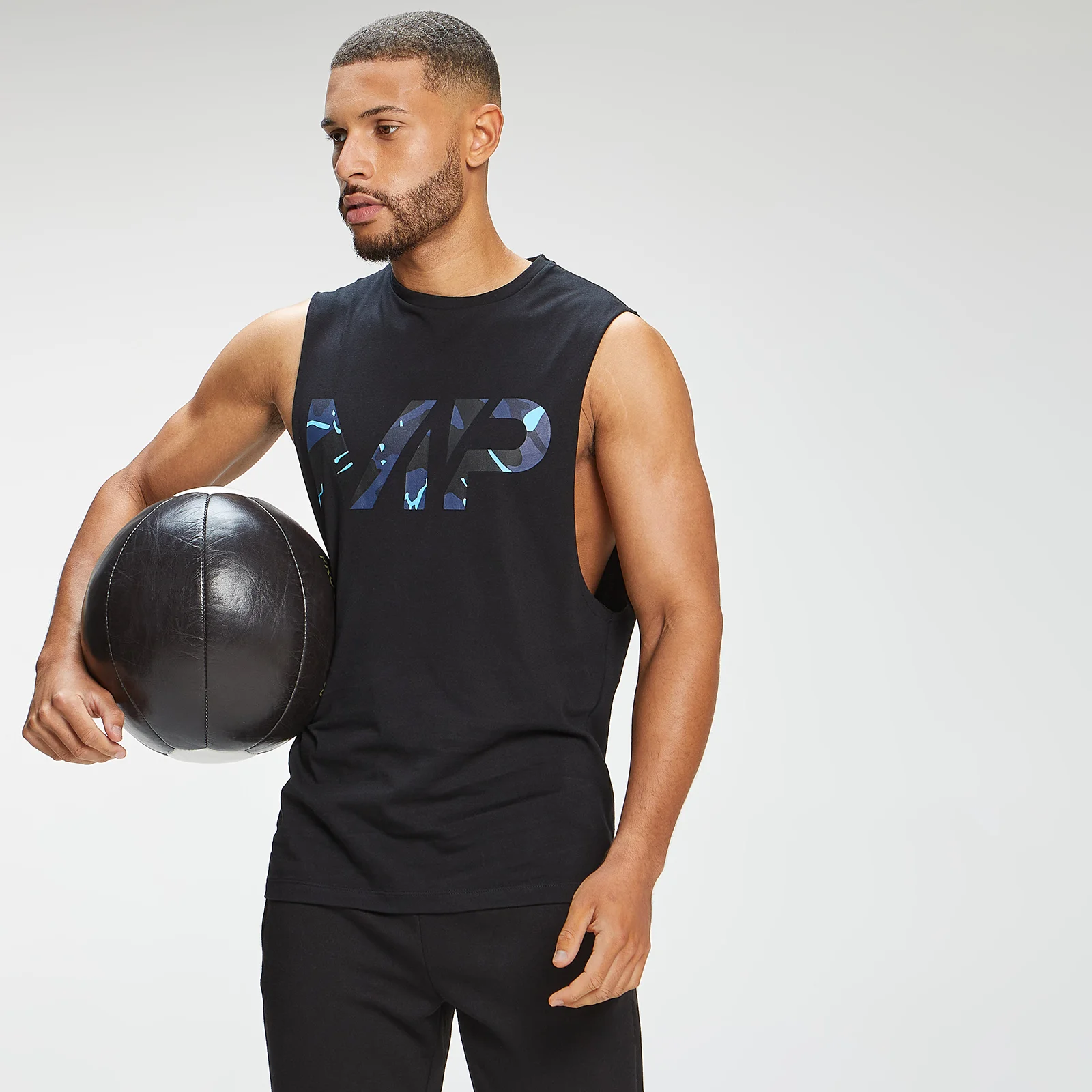 MP Men's Adapt Camo Logo Tank Top | Black/Blue Camo | MP - XXS Image 1