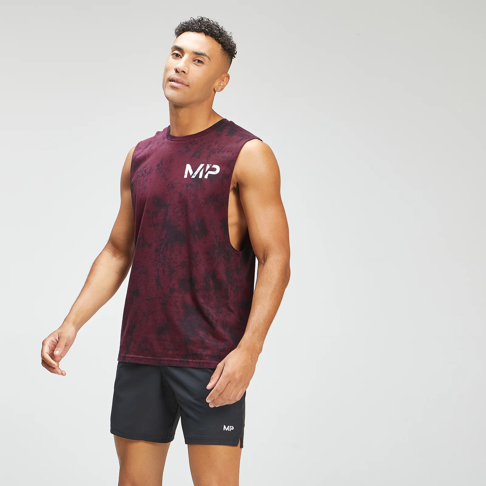 MP Men's Adapt Tie Dye Tank Top - Black/Merlot - XXS Image 1