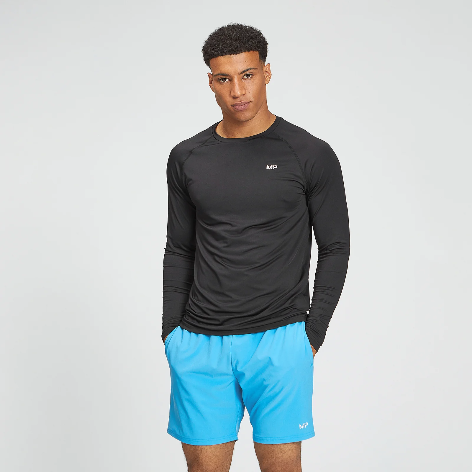 MP Men's Training Long Sleeve Top - Black - XXS Image 1