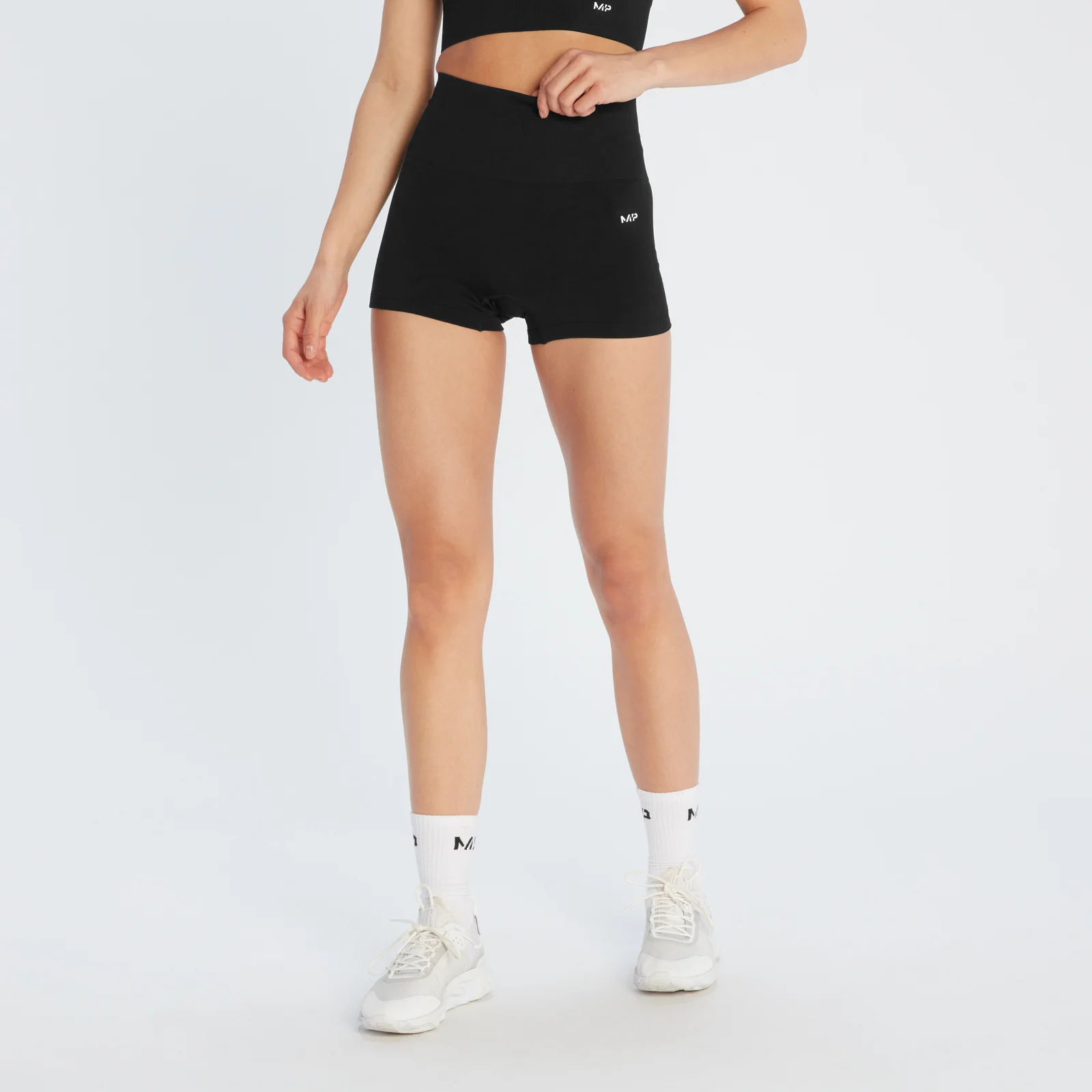 MP Women's Shape Seamless Booty Shorts - Black - L Image 1
