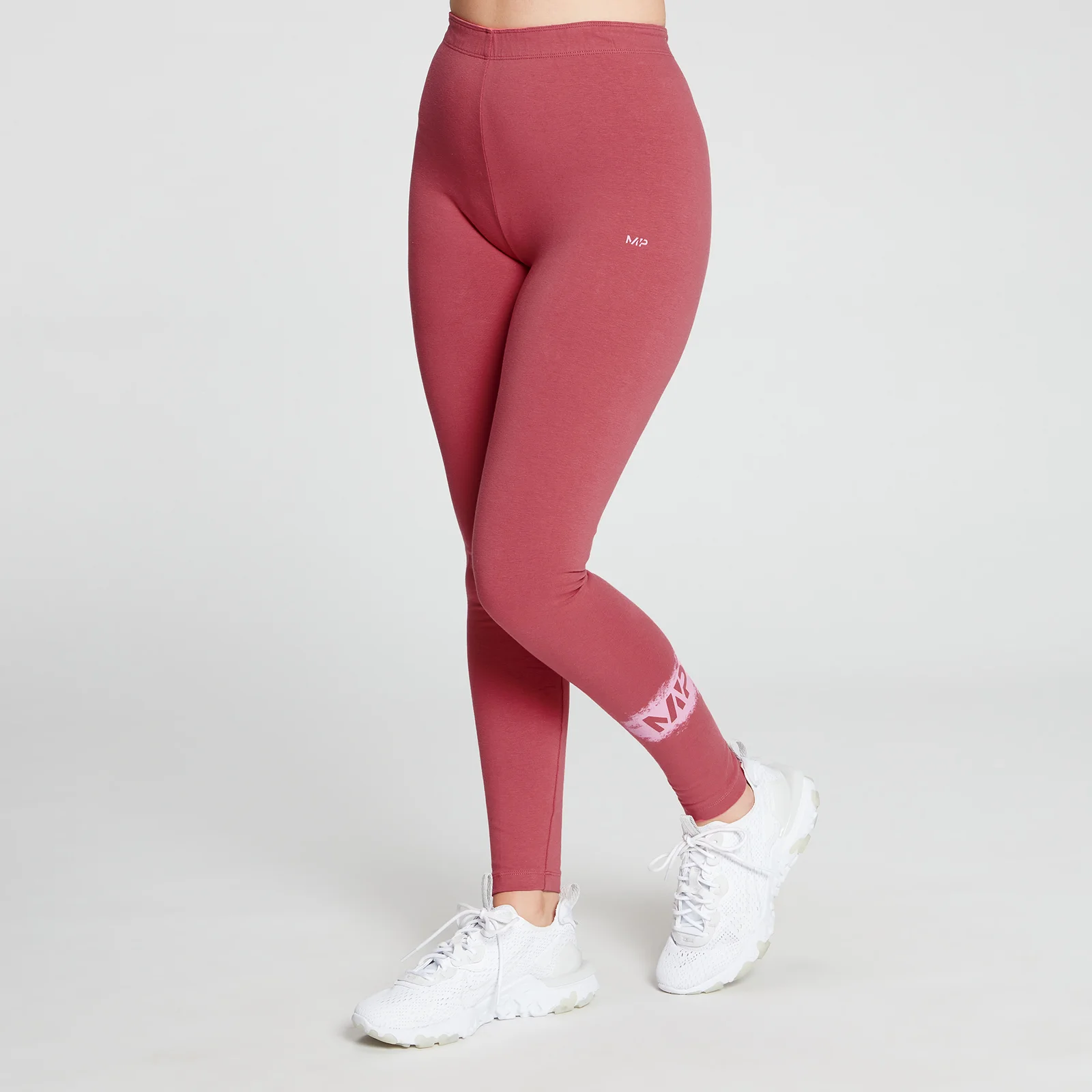 MP Women's Chalk Graphic Leggings - Berry Pink - XXS Image 1