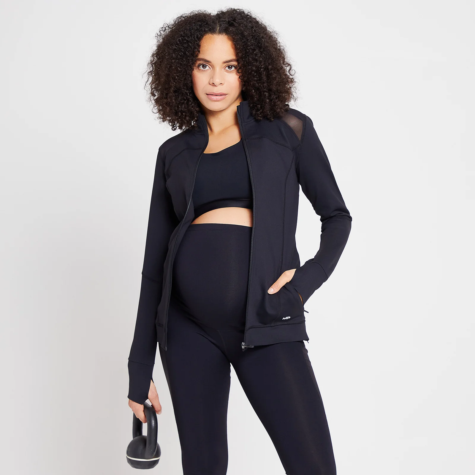 MP Women's Power Maternity Jacket - Black - XXS Image 1