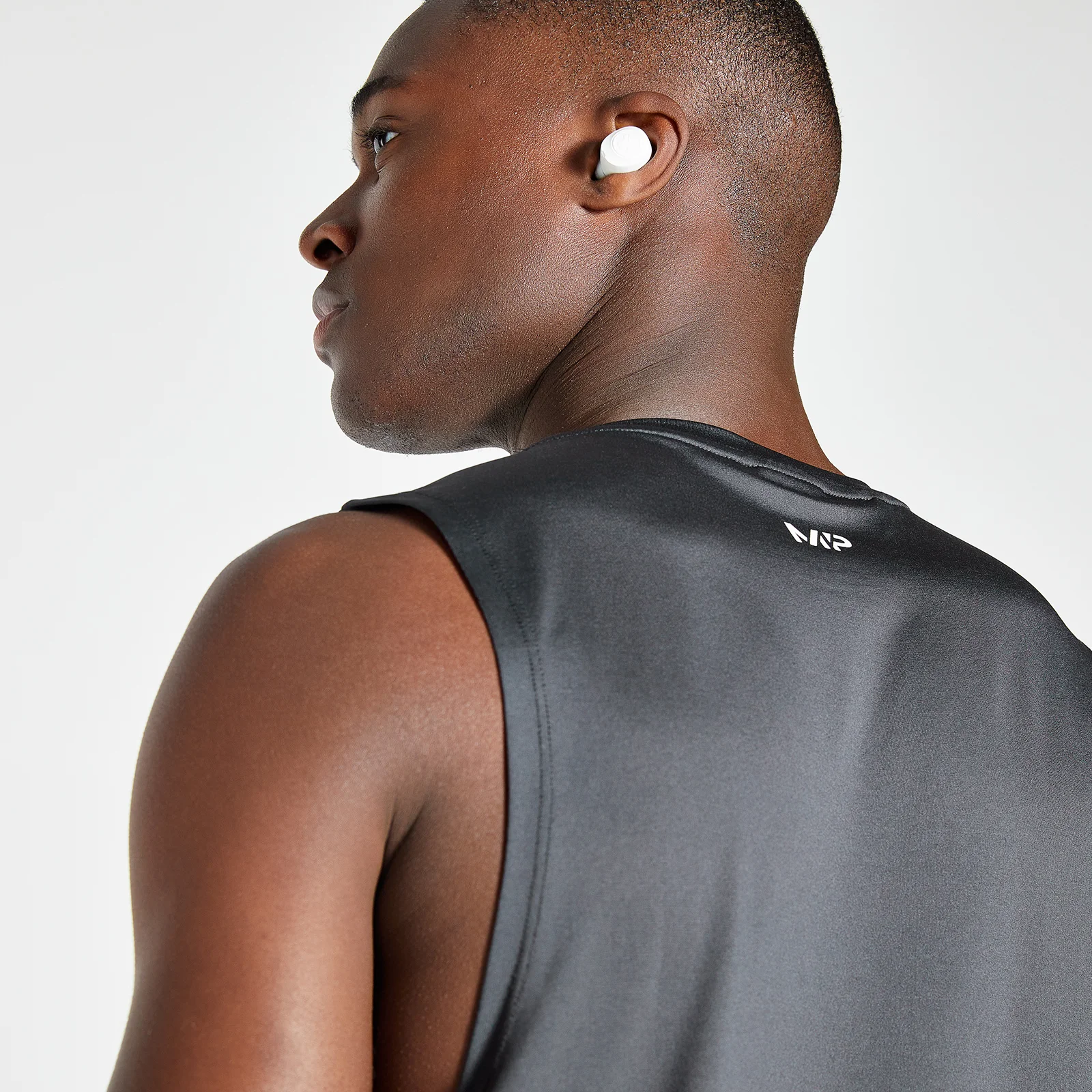 MP Men's Linear Line Graphic Essentials Training Tank Top - Gun Metal - XS Image 4