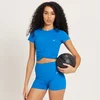 MP Women's Power Short Sleeve Crop Top - True Blue