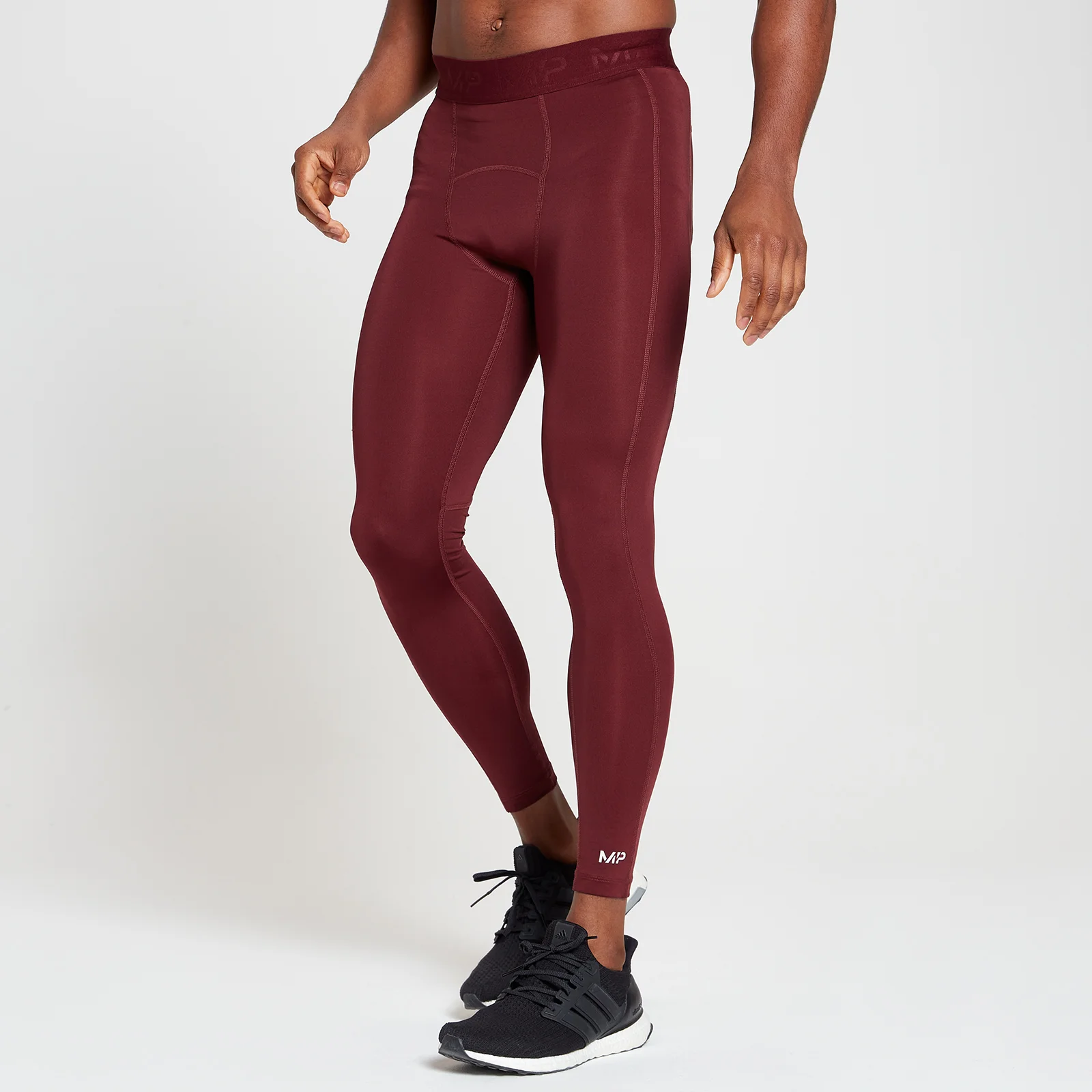 MP Men's Training Base Layer Leggings - Merlot - XXS Image 1