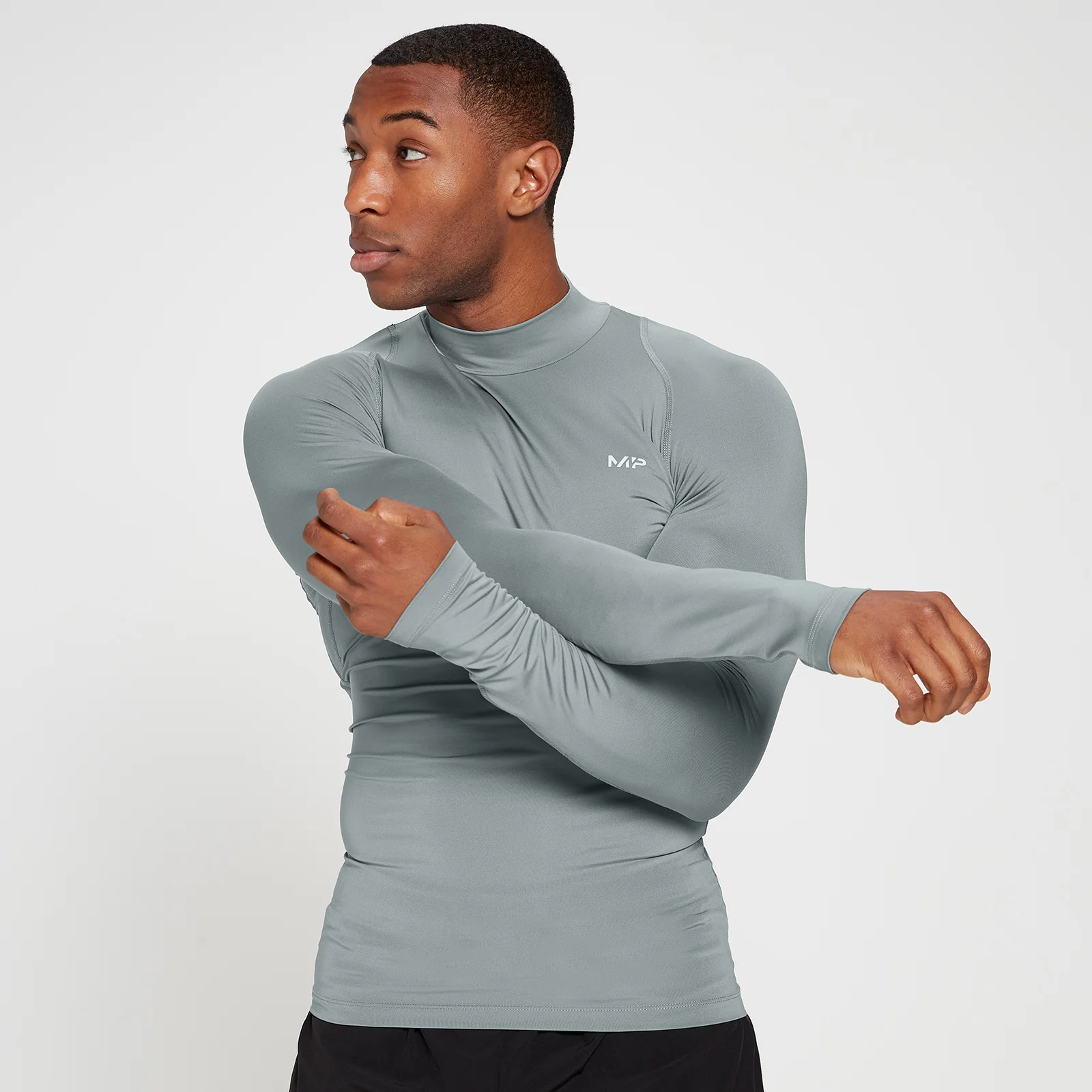 MP Men's Training Baselayer High Neck Long Sleeve Top - Storm - S Image 1