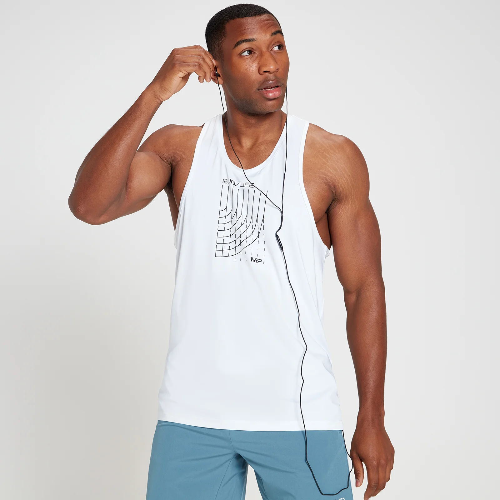 MP Men's Run Graphic Training Vest - White - XS Image 1