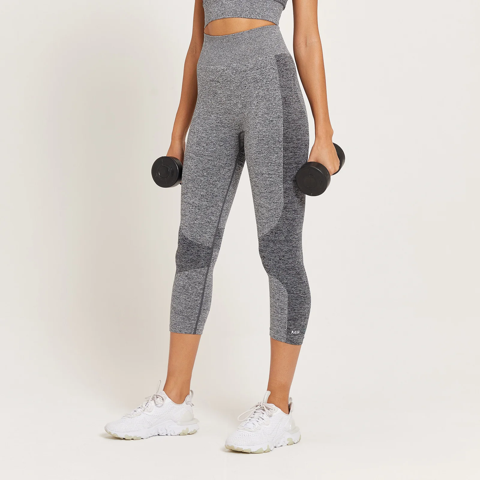 MP Women's Curve High Waisted 3/4 Leggings - Grey Marl - XXS Image 1