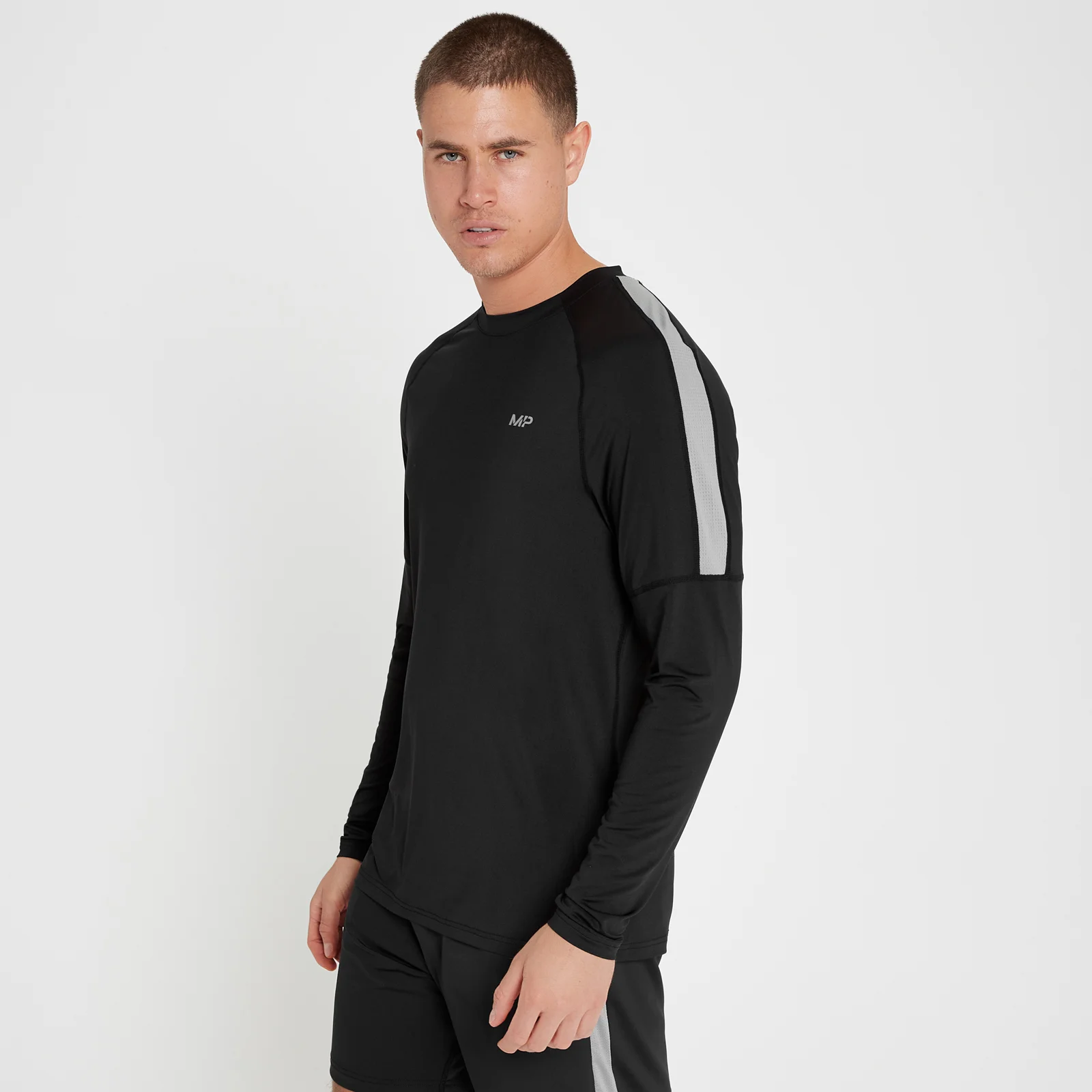 MP Men's Tempo Long Sleeve Top - Black - L Image 1