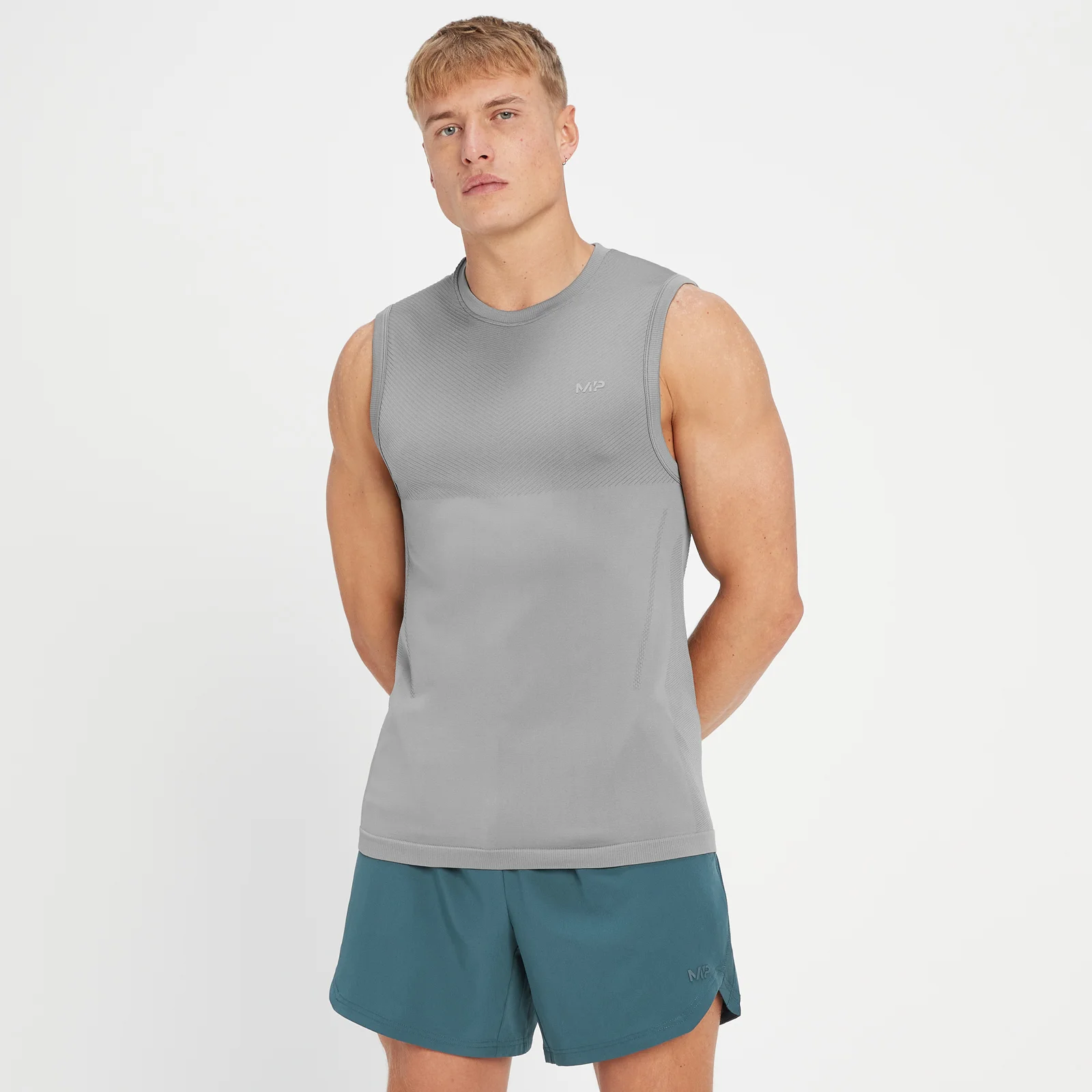 MP Men's Tempo Seamless Tank Top - Storm - XXS Image 1