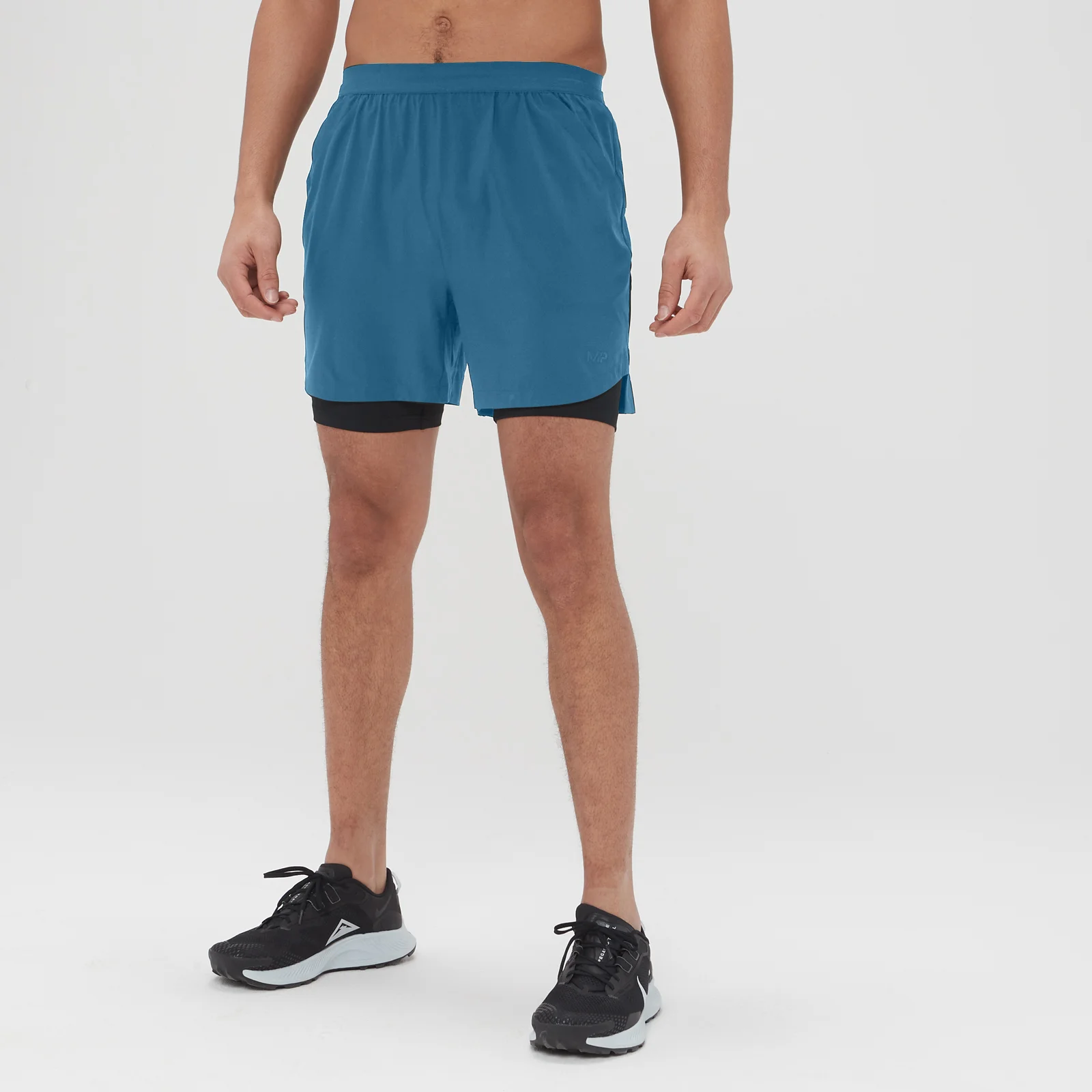 MP Men's Lightweight Woven 5 Inch 2 In 1 Shorts - Teal Blue - XXS Image 1