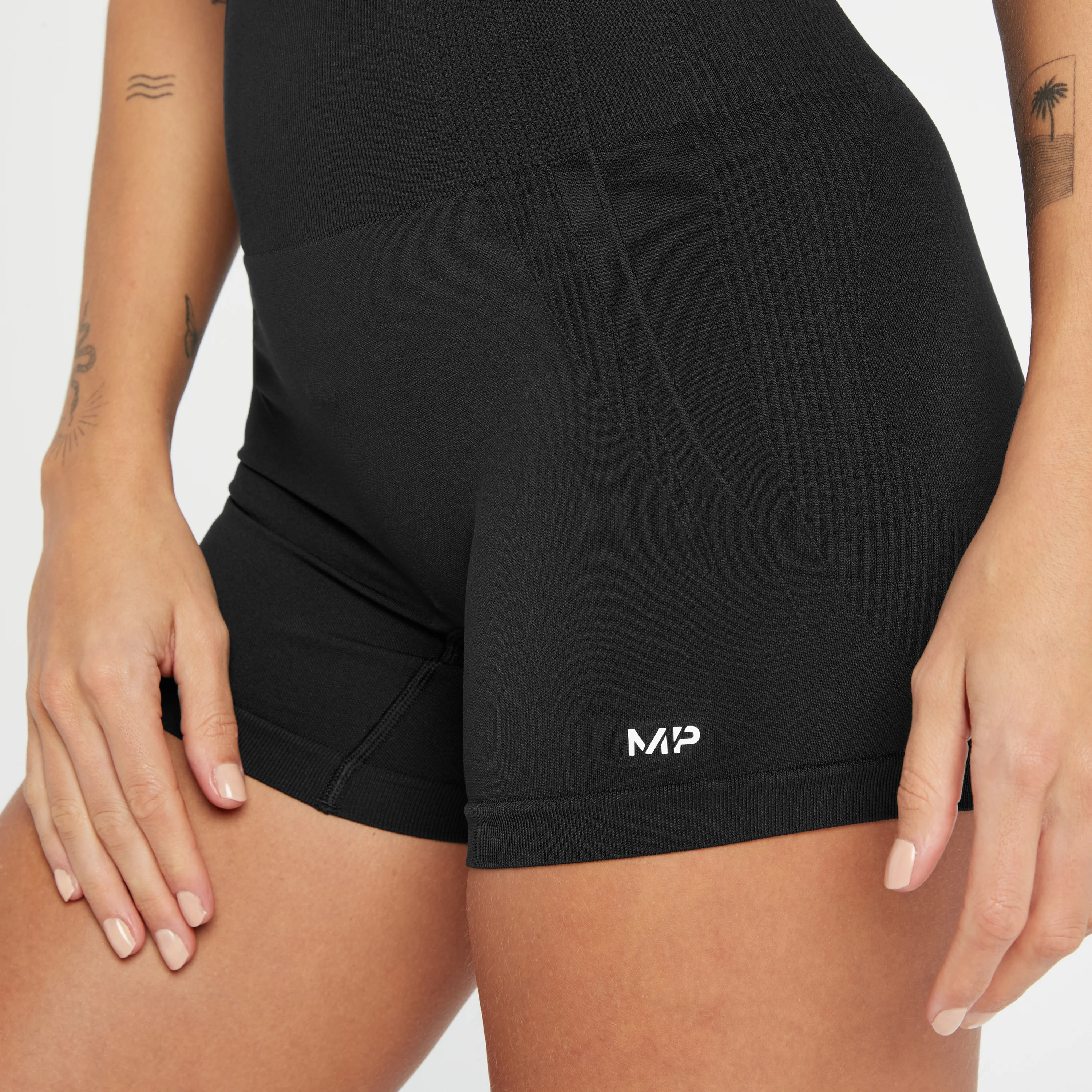 MP Women's Tempo Tonal Seamless Booty Shorts - Black - XXS Image 3