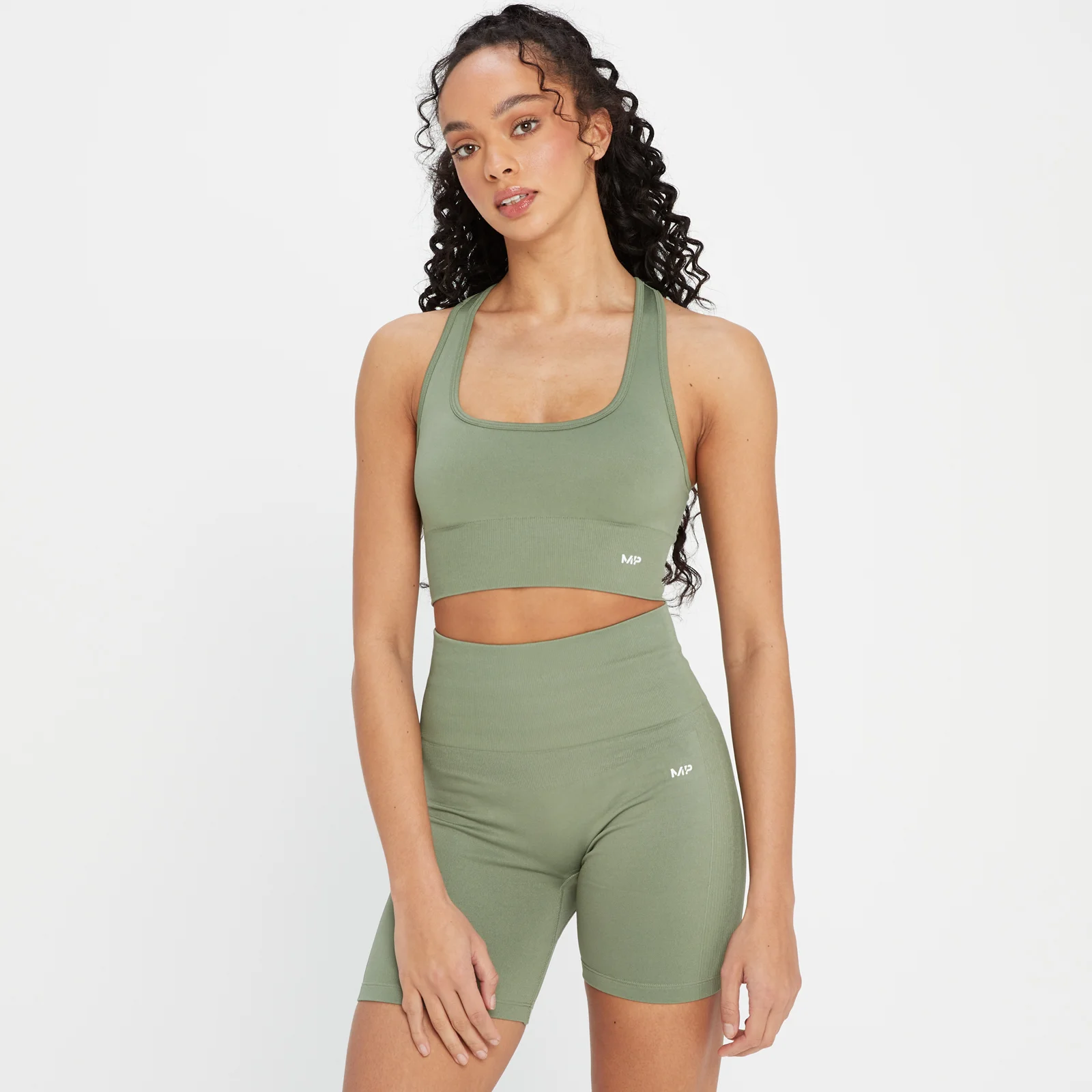 MP Women's Shape Seamless Sports Bra - Washed Jade - XXS Image 1