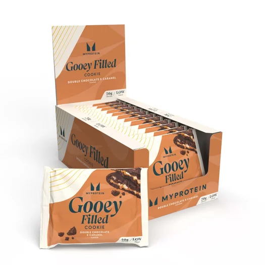Gooey Filled Protein Cookie - 12 x 75g - Double Chocolate and Caramel