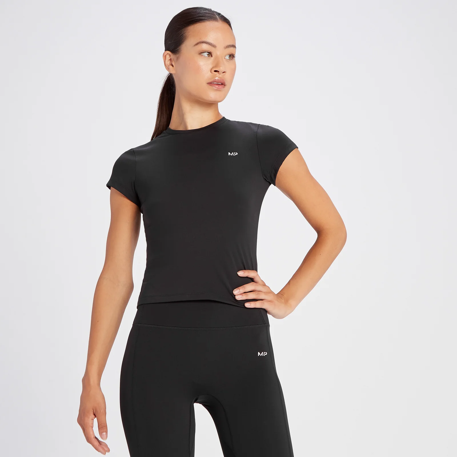 MP Women's Tempo Basics Short Sleeve Top - Black - XS Image 1