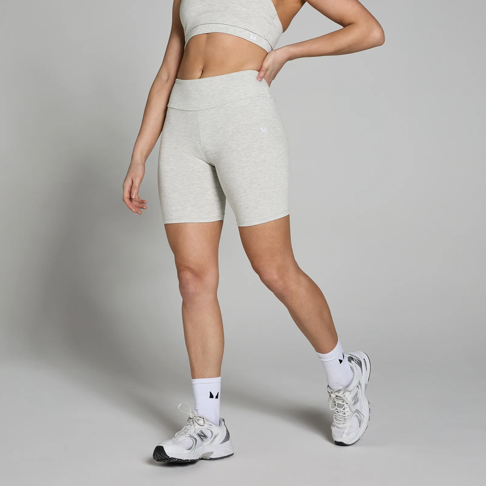 MP Women's Basics Cycling Shorts - Light Grey Marl - XL Image 1