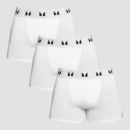 MP Men's Cotton Boxers - White (3 Pack)