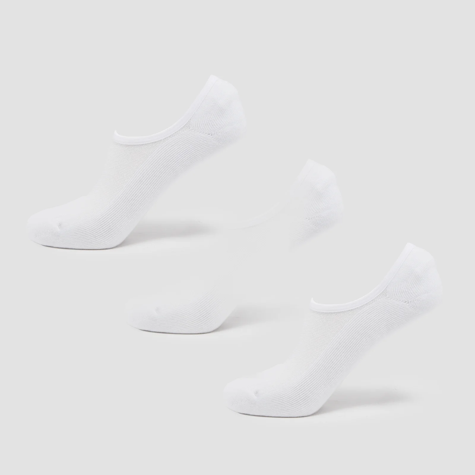 MP Unisex Invisible Socks (3 Pack) - White - UK 6-8 Image 1