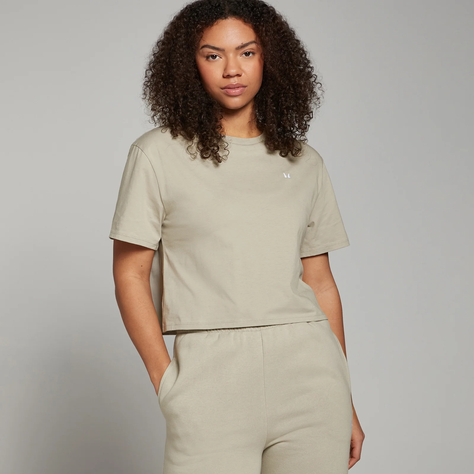 MP Women's Basics Boxy Crop T-Shirt - Fog - XS Image 1