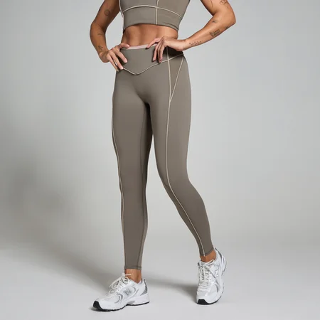 MP Women's Tempo Contrast Texture Leggings - Espresso