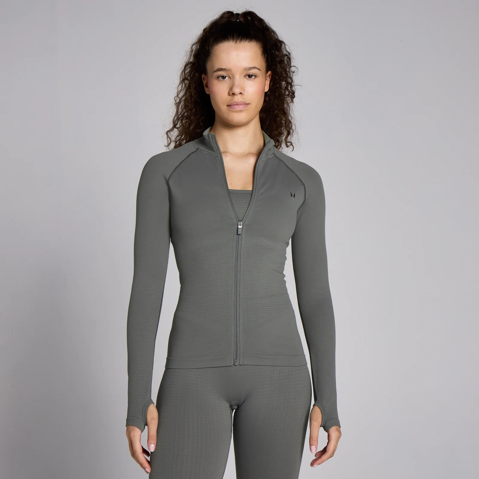 MP Women's Waffle Seamless Full Zip Jacket - Gun Metal - XS Image 1