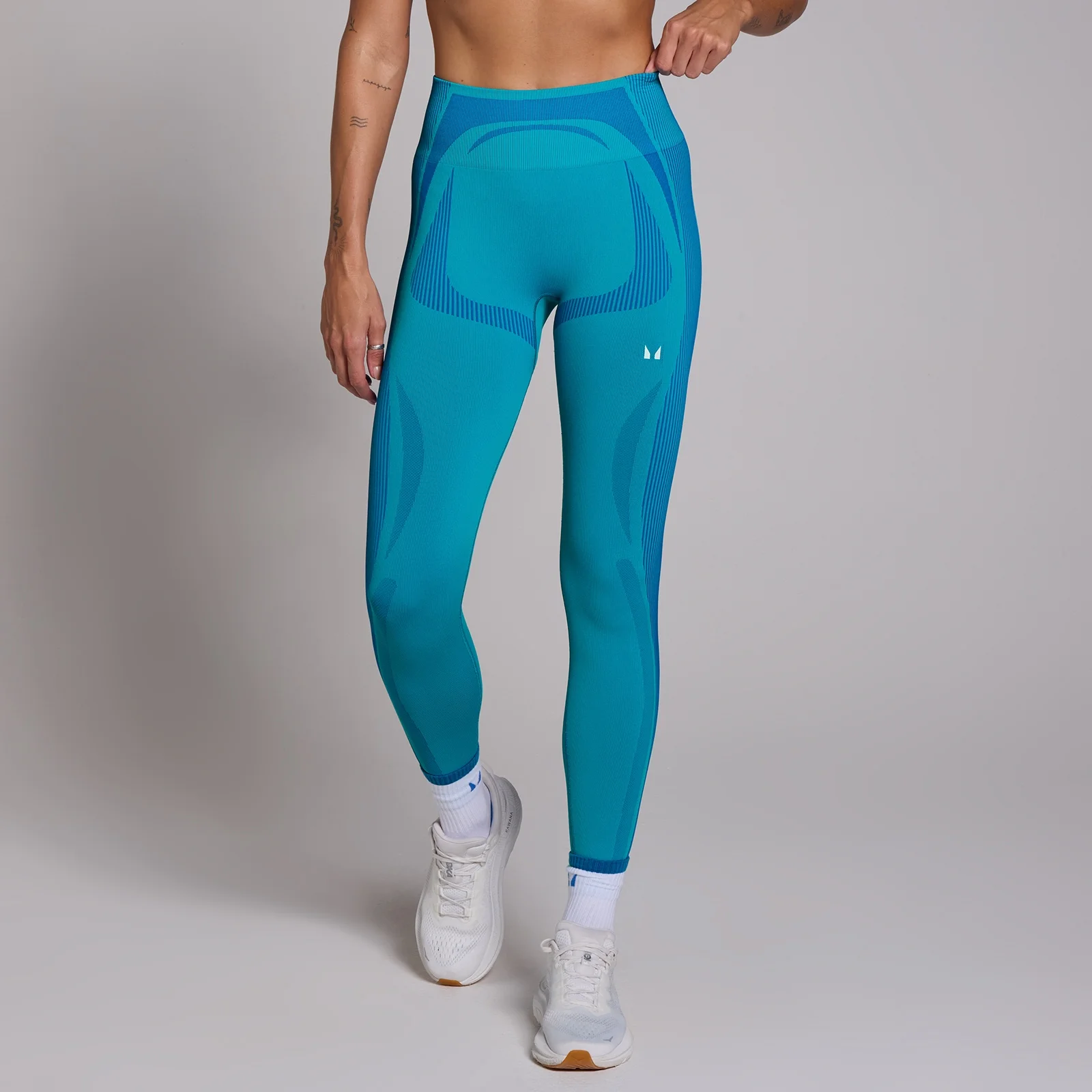 MP Women's Tempo Seamless Hybrid Leggings - Ocean Blue - XS Image 1