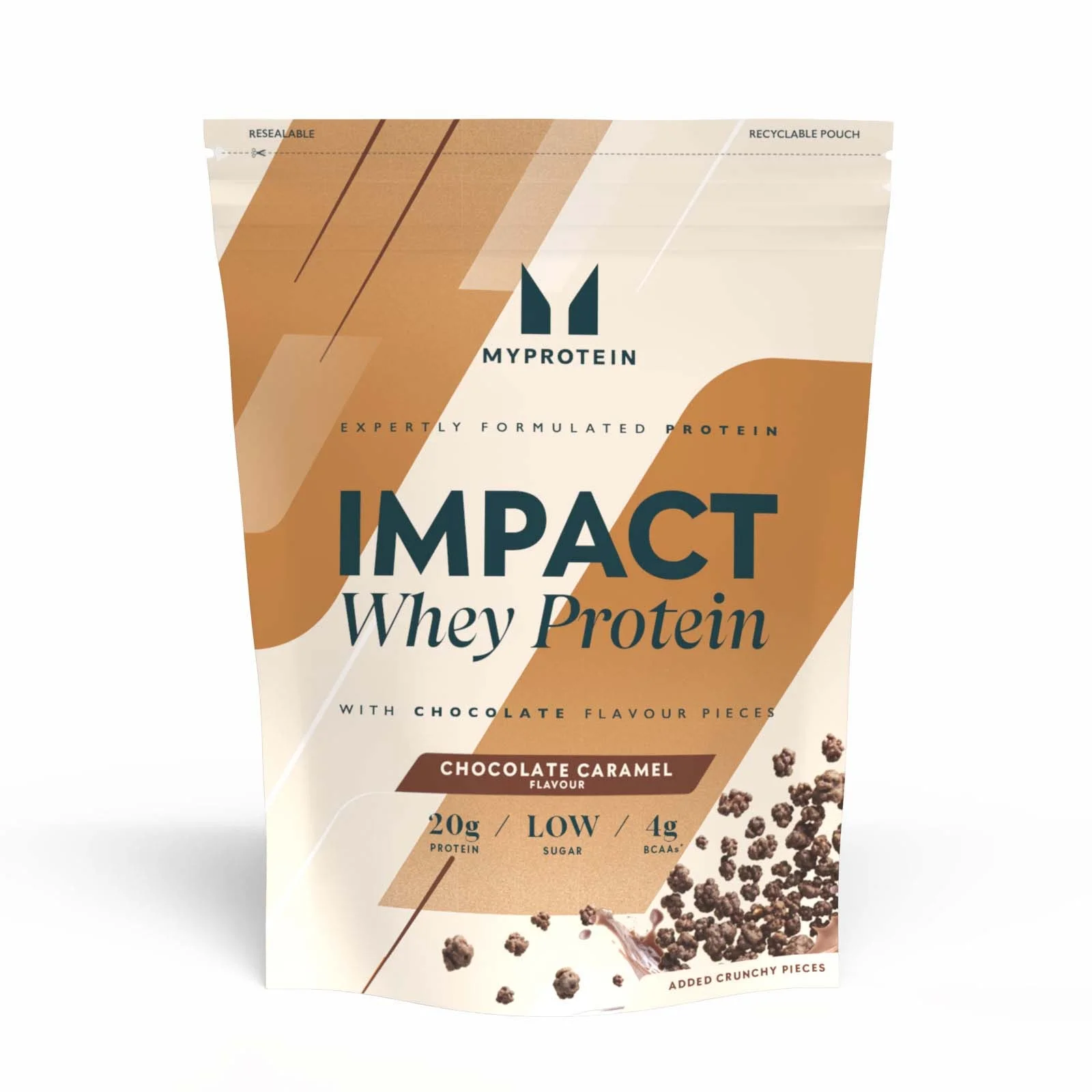 Impact Whey Protein Powder - 960g - 30servings - Chocolate Caramel with Crunchy Biscuit Pieces Image 1