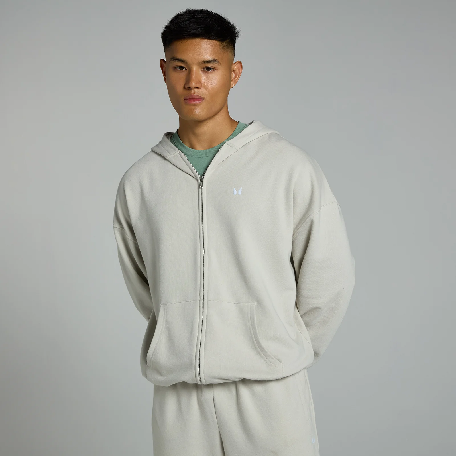 MP Men's Tempo Zip Through Hoodie - Ash - XXXL Image 1