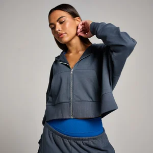 MP Women's Tempo Cropped Zip Through Hoodie - Midnight - Size XS