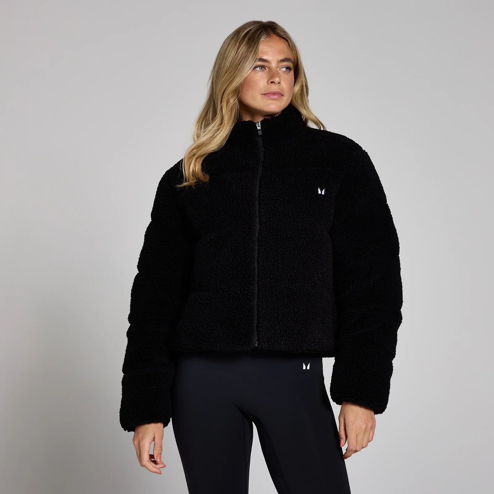 MP Women's Borg Puffer Jacket - Black - XXL Image 1