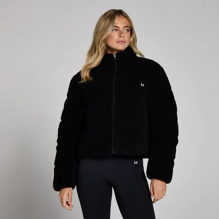 MP Women's Borg Puffer Jacket - Black