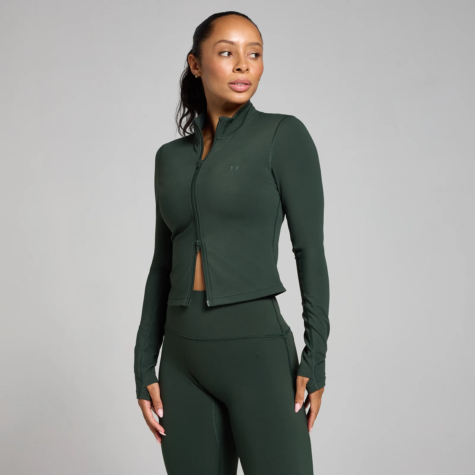 MP Women's Tempo Cropped Jacket - Dark Emerald - XL Image 1
