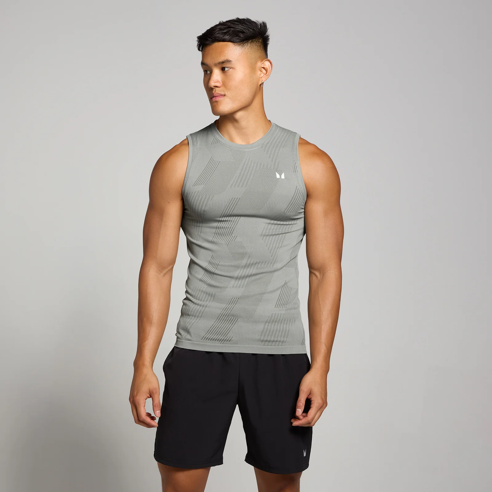 MP Men's Tempo Pillar Graphic Seamless Tank - Storm - L Image 1