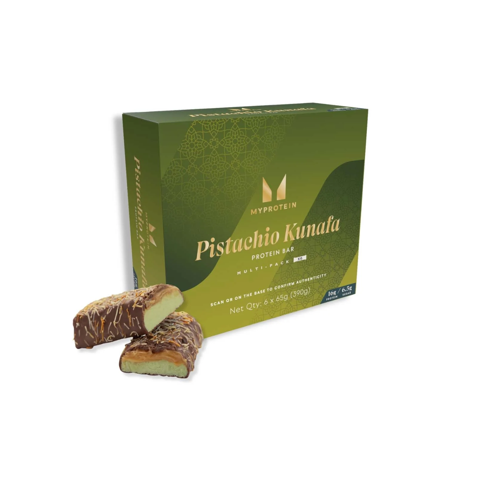 Delicious Protein Bar, Dubai Style - 65g X 6servings - Pistachio Image 1